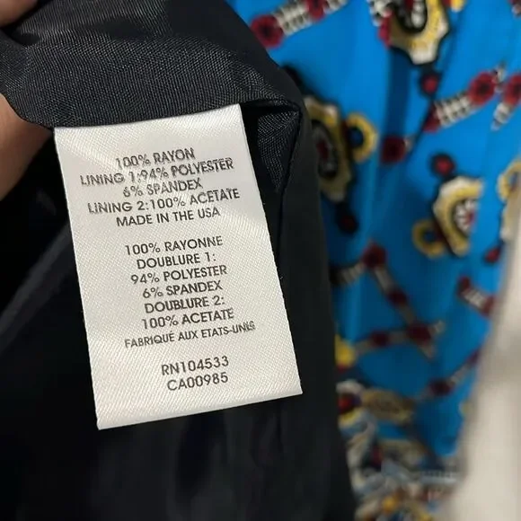 NANETTE LEPORE Border-Print Camisole Mini Dress, Blue Paisley, Size 4 - Picture 10 of 11